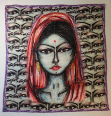 Bliss Indian Lady Satin Silk Scarf