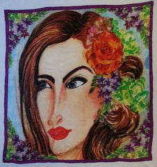 Bliss Flowerly Curly damsel Satin Silk Scarf