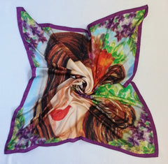 Bliss Flowerly Curly damsel Satin Silk Scarf