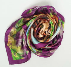 Bliss Flowerly Curly damsel Satin Silk Scarf
