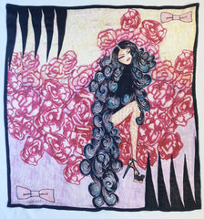 Curly Exaggeration Satin Silk Scarf