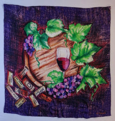 Wine Satin Silk Scarf