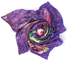 Wine Satin Silk Scarf