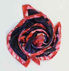 Aqua Jelly Fish pacing Satin Silk Scarf