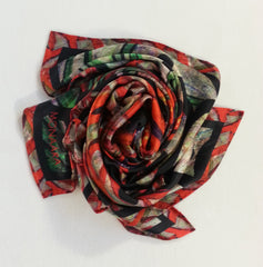 Aqua scattered starfish Satin Silk Scarf