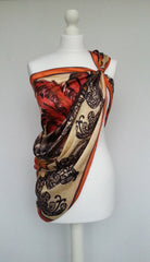 Intricately Game Satin Silk Scarf