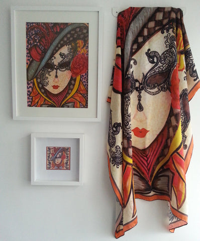 Intricately Game Satin Silk Scarf